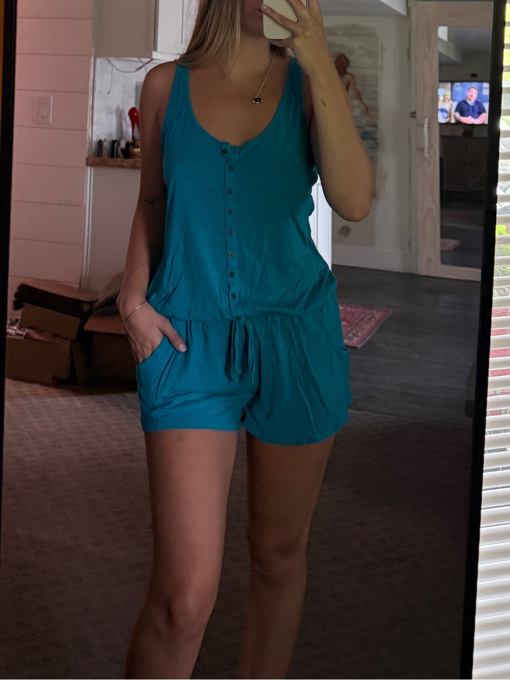 Express Teal Romper